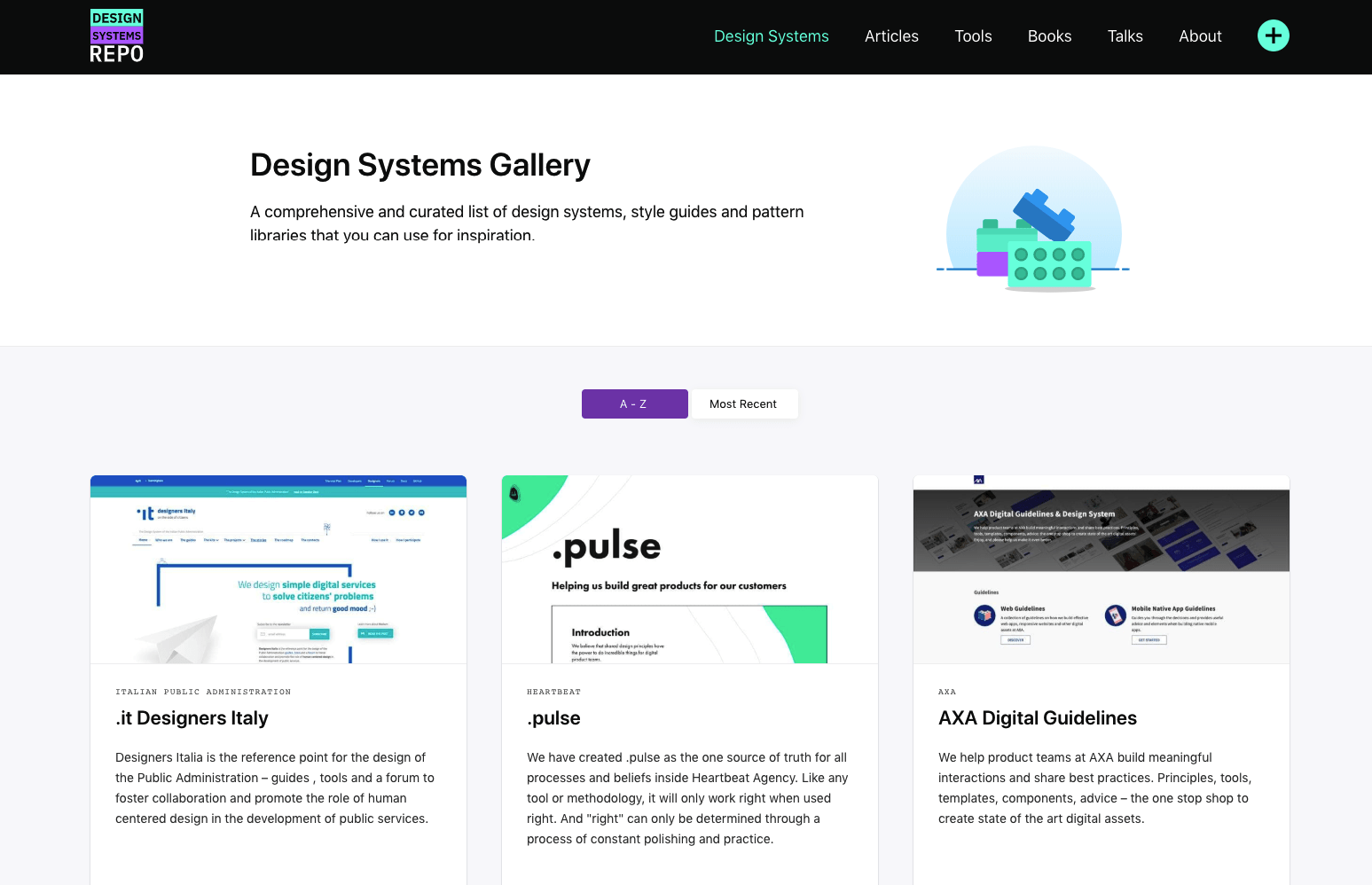 A screenshot of Design Systems Pro portfolio samples