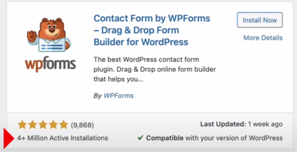 wordpress plugin active installations