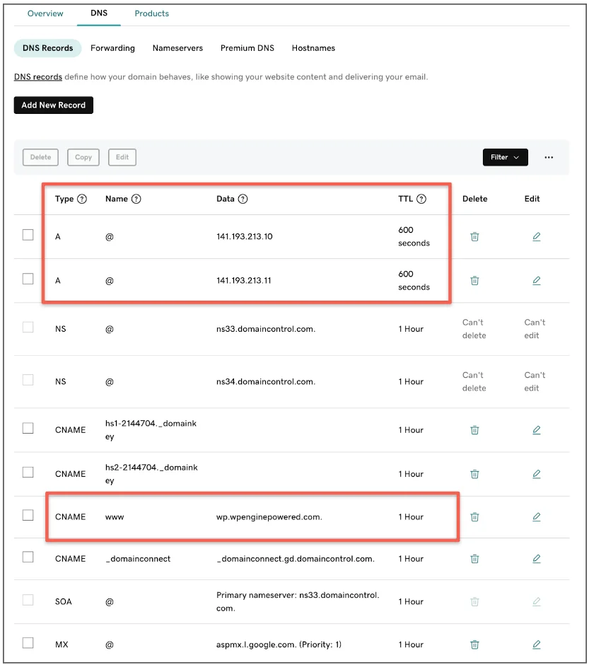 Update DNS records - Migrating a WordPress site to a new host