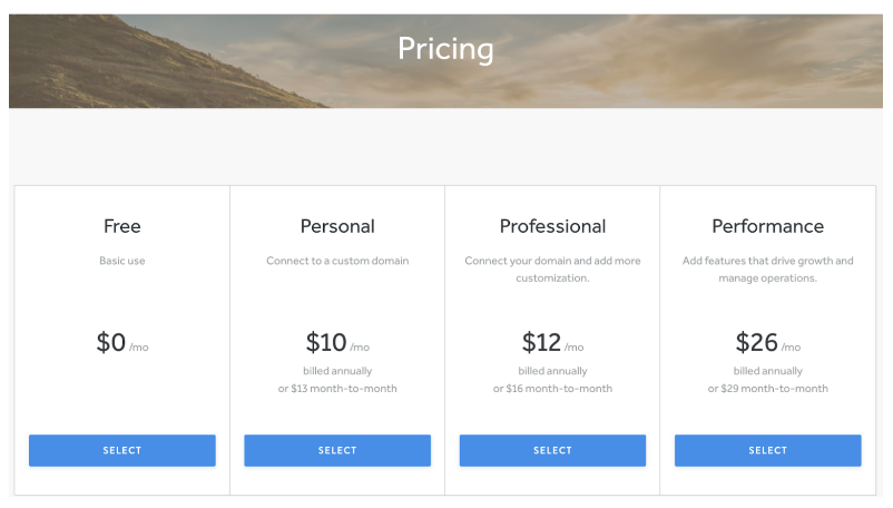 Weebly, pricing vs WordPress - WordPress vs Weebly