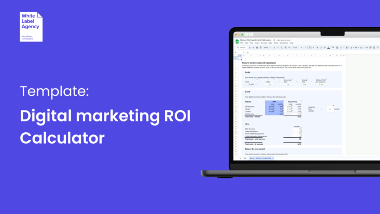 Title of page - Digital marketing ROI calculator – White Label Agency