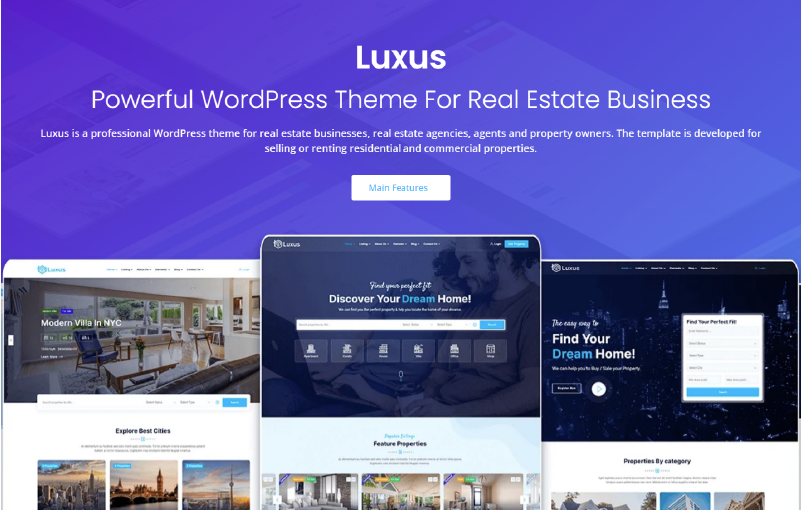 Luxus theme - wordpress real estate theme