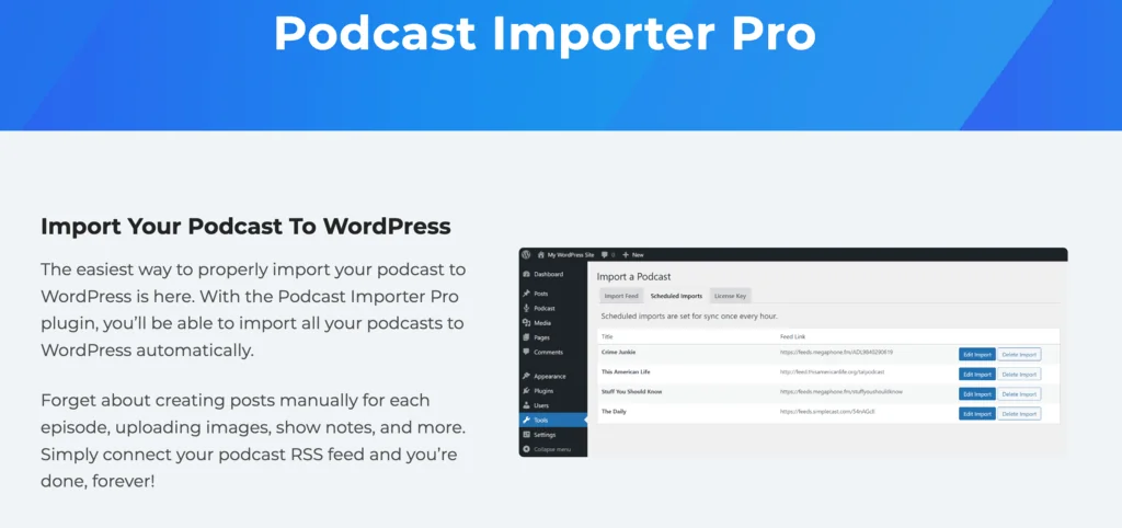 Podcast Importer - podcast plugins wordpress