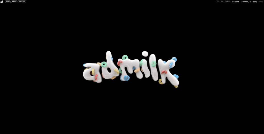 Admilk Homepage - Black Websites