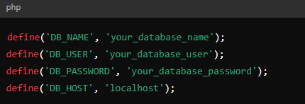 Database Credentials Code - WordPress Issues
