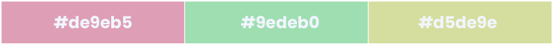 #de9eb5, #9edeb0, #d5de9e - Split Complementary Colors Examples