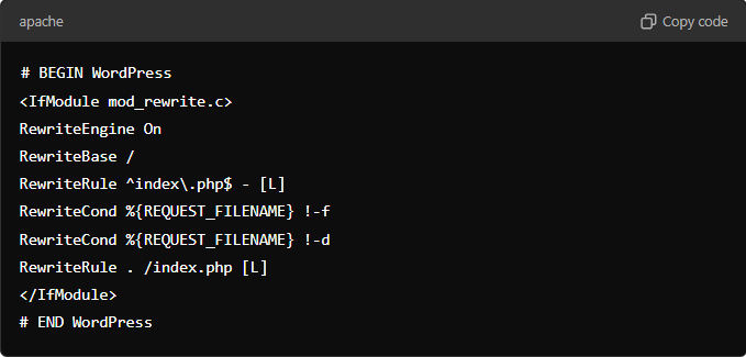 Checking and Updating .htaccess File - how to fix 404 error