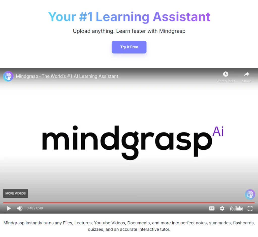 Mindgrasp.ai - Best AI tools for content creation