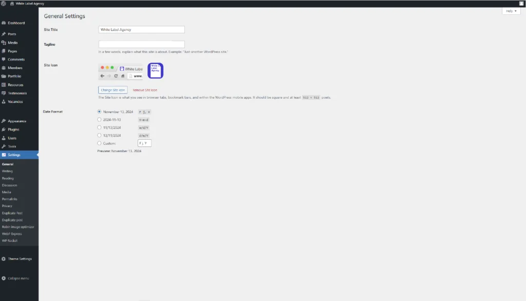 Wix to WordPress Migration - Basic Settings