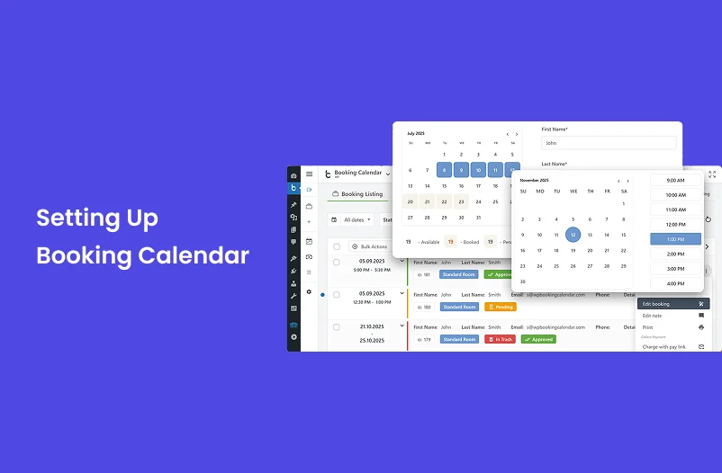 Booking Calendar plugin