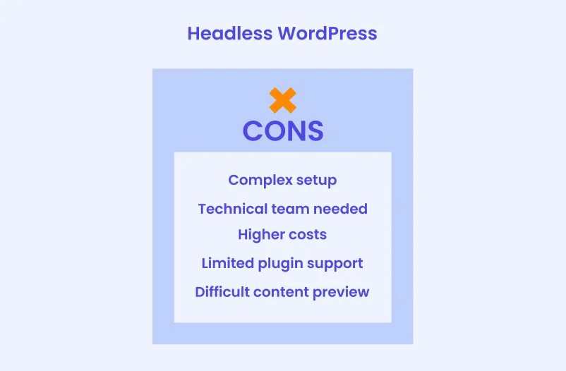 Cons of headless WordPress